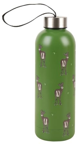 Eco Chic Reusable Thermal Bottle Stainless Steel Leakproof Insulated Water Bottle (Deer Green)
