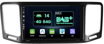 MISONDA Autoradio Android 14 Für VW Sharan II 7N Seat Alhambra II- Eingebaut DAB+ Wireless Carplay/Android Auto/DSP -4G+64G - Kamera+ MIC - 9 Zoll IPS 2 Din Lenkradsteuerung RDS WiFi BT DAB 360-Kamera