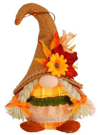 Herbst Deko Gnom Mit Licht, Beleuchteter Dekoration Wichtel Plüsch, Herbstdeko Wichtel Figuren Mit Ahornblatt, Sonnenblume, Herbsternte Beleuchtete Gesichtslose Puppe Plüsch Gnom Für Haus, Garten