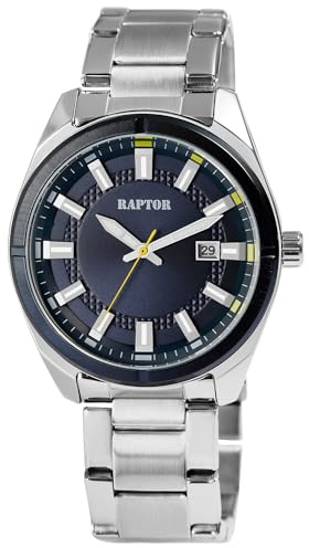 Raptor Damen Armbanduhr Analog in Silber, Gesamtlänge 23.5 cm, Edelstahlarmband – 3 ATM