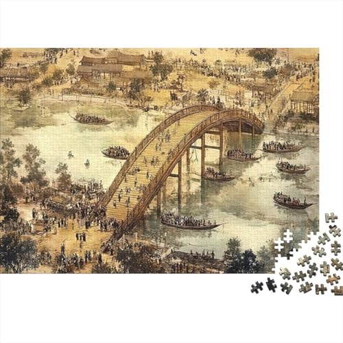 Puzzle 1000 Teile Alte Chinesische Brücke Karton Material Venedig Kanal Gemälde Erwachsene Stressabbau Wanddekoration Top Entspannung