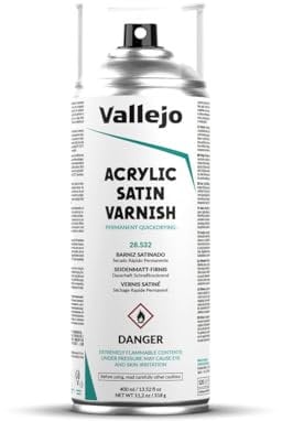 Vallejo Acrilic Satin Varnish Spray Barniz Satinado, 400 ml (El emabalaje puede variar)