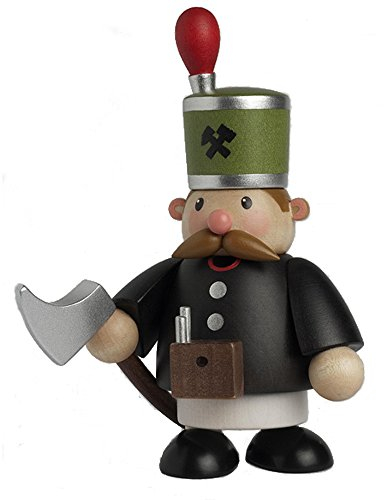 KWO Olbernhau Räuchermann Bergmann, Mini, 10 cm, Mehrfarbig