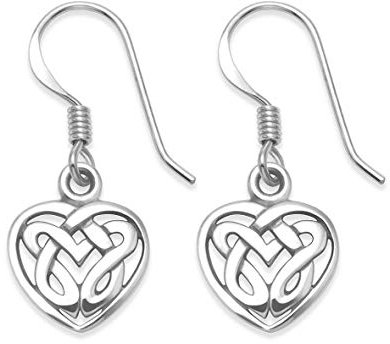 Heather Needham Sterling Silver Celtic Heart Earrings - SIZE: 10mm. Gift Boxed. silver Celtic earrings. 6430