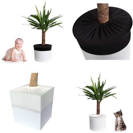 LYLANI Blumentopfschutz, innovatives Design, hochwertiger Stoff (Durchmesser: 50-52 cm, Schwarz)