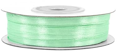 Satinband 3mm x 50m Rolle - FARBAUSWAHL in 3/6/12/18/25/38/50/75/100mm - farbecht & waschbar - Schleifenband für Hochzeit - Geschenkband zum Verpacken Dekorieren Basteln - Mint 513