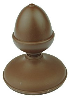Linic 2 X Linic Plastic Acorn Top Fence Finial + 4 (100mm) Round Fence Post Cap, Brown, Rot Proof, (GT0002). UK Made. Free UK Postage