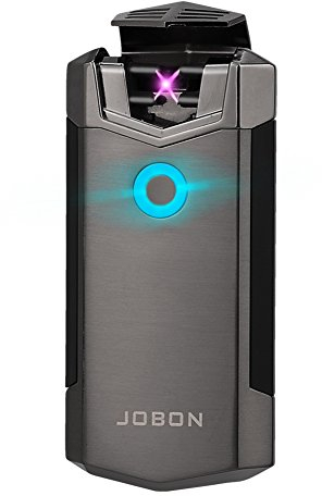 Encendedor De Electrónica resistente al viento, joyfox zb-653 avanzada cuerpo de metal USB Batería electrónica doble Arc encendedor, no Spark, sin llama, con Delux caja de regalo