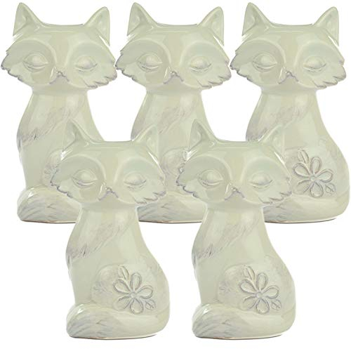 Luftbefeuchter 5-teiliges Set Fuchs aus Keramik Verdampfer Heizung Wasserverdunster für Heizkörper Raumklima verbessern - beige