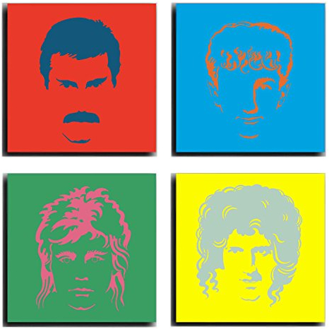 Cuadros Camara Poster Fotografico Queen, Freddie Mercury Dimensione totale: 63 x 63 cm XXL, Multicolore