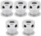 Richer-R 5X Zahnriemenscheibe, Aluminium 6.35mm Bohrung 5pcs 20 Zähne Zahnriemen Riemenscheiben Zahnriemenrad Set,Große Ersatzteile für 3D Drucker Silberig