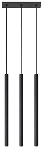 SOLLUX lighting Hängelampe Pendelleuchte Hängeleuchte Deckenlampe Lampe Decke Stahl 3 Flammig 30 x 5 x 94 cm Pastelo
