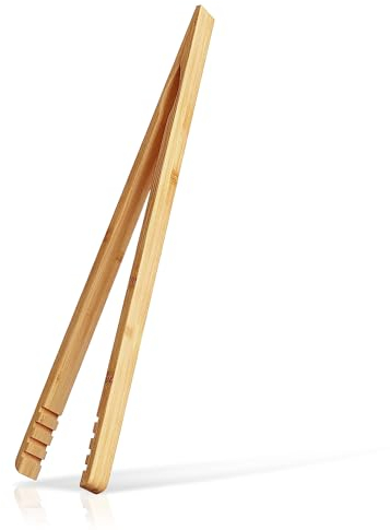 The Bamboo Toast Tongs Wooden Toaster Kitchen Tongs Fruit Clip for Toast, Fruits, Bread & Pickles