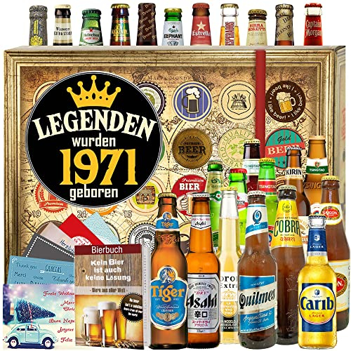 Legenden 1971-24x Bier aus der Welt - Geschenkidee 1971 - Bier Kalender Weihnachten 2024 2025
