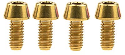 Yaruijia Titan-Bolzen M4 x 8 15 20 mm Innensechskantschrauben für Mountainbikes, Rennräder, Bremsteile, 4 Stück (M4 x 8 mm, Gold)