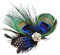 Snner Mädchen Arbeiten Pfau-Feder-Haar-Klipp-Feder-Haar-Pins Hochzeit Feder Fascinator für Frauen & Mädchen