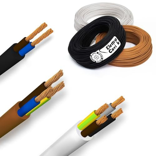 ELETTROCAVI K - CAVO ELETTRICO H05VV-F 3G2,5 mm² NERO TRIPOLARE 3 POLI SIMILGOMMA GOMMATO FLESSIBILE CPR ECA IMQ PROFESSIONALE MADE IN ITALY 50 METRI