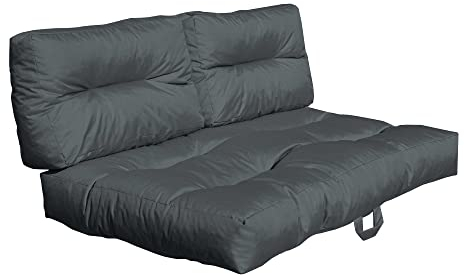 GMD Living Outdoor Palettenkissen Set MONSUN (1 Sitzkissen + 2 Rückenkissen), Farbe:anthrazit