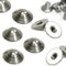 10 Stück Spitznieten 4mm (Round Stripes) - Stahl Schraubnieten Killernieten Spikenieten Ziernieten Nieten Farbe silber, Style Punk Gothic Rock für DIY Leder Schmuck und Kleidung zum verzieren