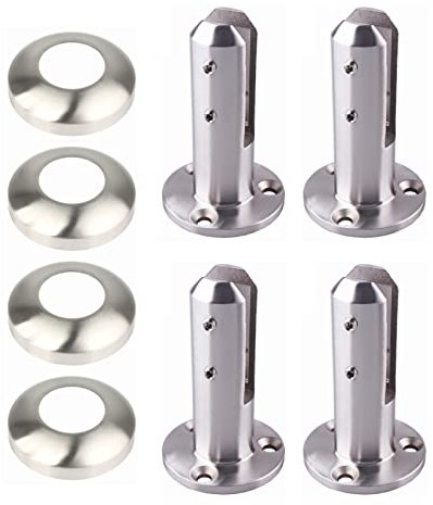 PHASFBJ Valla para Piscina Abrazadera, Paquete de 4 Abrazaderas cilíndricas para espita de Vidrio de Acero Inoxidable, Abrazadera de Piscina de escaleras de Acero Inoxidable 304,Matte