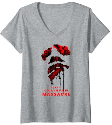 Leatherface Happy Face & Texas Kettensägen-Massaker (2022) T-Shirt mit V-Ausschnitt