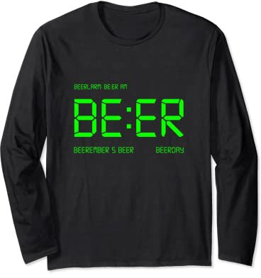 BIER UHR - Digital Langarmshirt