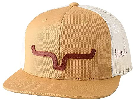 Kimes Ranch ATG-Kappe, mit dickem, gestanztem, besticktem Hornaufnäher aus Leder, verstellbarer Snapback, Hut in Einheitsgröße, Einheitsgr��e