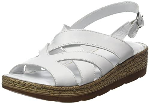 Andrea Conti Women's Sandals with Heel, White, 6 Women