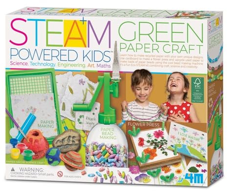 4M 00-05542 Kit Deluxe STEAM Arte con Carta Riciclata, Laboratorio Creativo e Artistico di Riciclo, inclusa Fabbricazione Carta e Creazione Perline