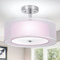 Depuley LED Deckenleuchte Modern, Rosa Deckenlampe Dimmbar, Deckenlampe Rund mit Zwei Schichten Stoffschirm mit 3 E27 Basis für Wohnzimmer Schlafzimmer Küche flur (Glühbirne Nicht inkl)