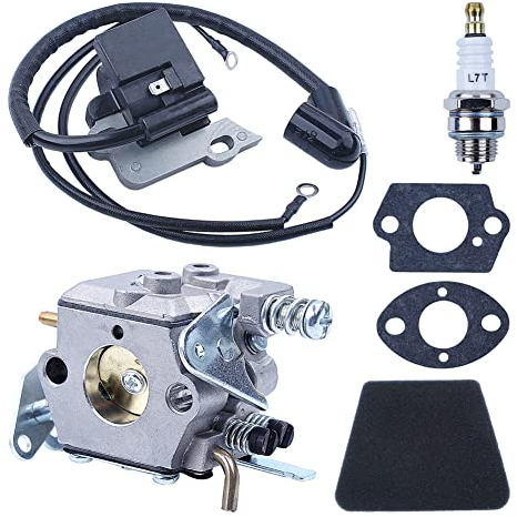 Gubeter Vergaser-Zündspulen-Kit, für Partner 350 351 370 371 420 Kettensäge, Ersatz-Teilenummer für 530039167, 530 03 91-67, Ersatz-Teilenummer für Walbro 33-29 Carb