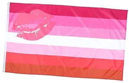 ABOOFAN Magnifique Drapeau Lesbien 90x150cm Décoration du Mois De Drapeau Robuste Et Résistant À La Décoloration