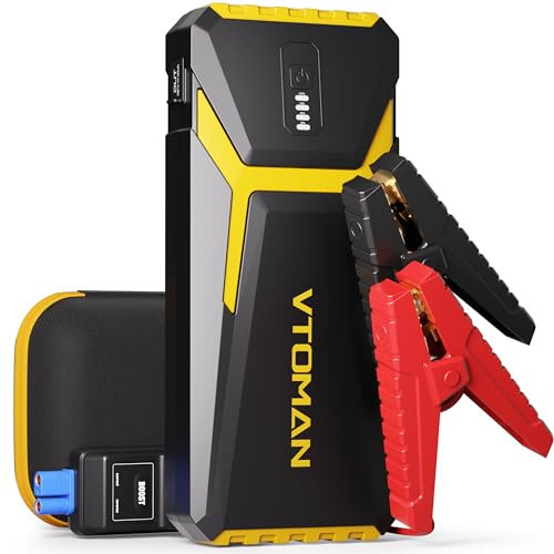 VTOMAN V10 Pro Booster Avviamento Auto Professionale 4500A (Motori Fino Tutto Gas/10.0L Diesel), Avviatore Emergenza Per Auto,Portatile Batteria Starter (Yellow)