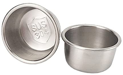 BESTonZON Lot De 2 Tasses à Sauce Multifonctions En Acier Inoxydable Gobelets à Condiments Argentés 150ml Pour Barbecue Et Dîners Familiaux