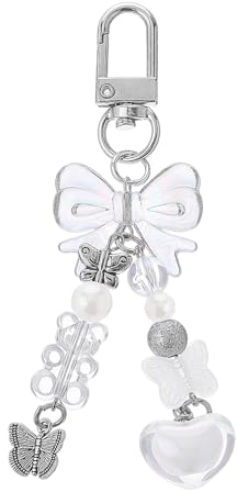 simarro Girly Keychain Silver, Cute Keychain Keyrings For Women Girls, Metal Key Ring Small Gift for Key Bag Purse Accessories