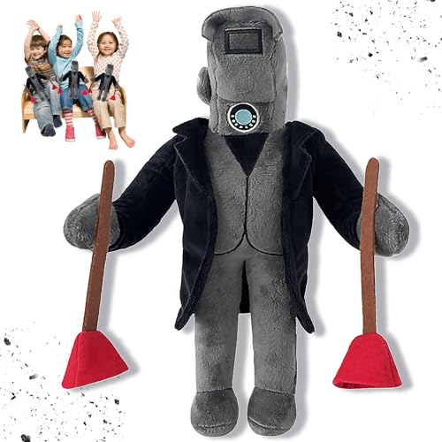 YISKY Toilet Titan Plush Toy, 30cm Toilet Figures Double Plunger Cameraman, Titan Plushie Doll Stuffed, Cameraman Series - Toilet Cameraman Plush, Plush Toy Cuddly Toy for Game Fans
