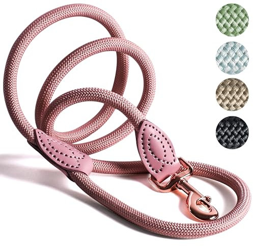 ne&no Tauleine 1.7m (leicht dehnbar) für mittelgroße bis ganz große Hunde I Trainingsleine I Hundeleine robust I Führleine rund, geflochten I Seil Leine Hund I Cityleine I Dog Leash Mauve, 170 cm