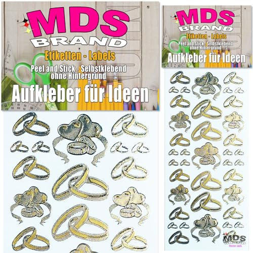MDSBrand Hochzeit Aufkleber 2/st ideal für Einlandungskarten und Hochzeit Einladungen, Gestalten Sie persönlichen Karten (K-27)