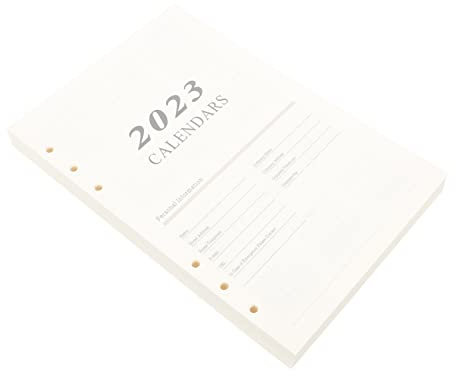STOBOK 1 Plan This Nachfüllung 2023 Planerpapier Loseblatt-Bindepapier Nachfüllung Liniertes Papier 6-Loch-Bindemittel Nachfüllungen Englisches Loseblattpapier Weißer