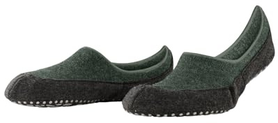 FALKE Herren Cosyshoe Invisible M HP Wolle Rutschhemmende Noppen 1 Paar Stoppersocken, Grün (Tundra Pine 7117), 41-42