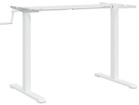 vidaXL Marco de Escritorio de Pie, Estructura de Mesa, Patas de Escritorio Ajustables, Base de Escritorio para Oficina, Acero Blanco