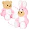 BRUBIES Teddy Hase - 25 cm Teddybär im Hasenkostüm mit Kapuze - Plüschtier für kuschelige Abenteuer - Kuscheltier Geschenk für Kinder