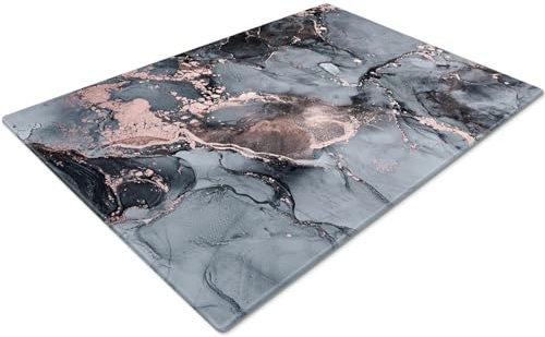 Chopping Board | Glass Chopping Boards for Kitchens | Glass Worktop Savers for Kitchen | Cutting Boards for Kitchen | Chopping Board Non Slip | Small Chopping Board | Pink Black Grey