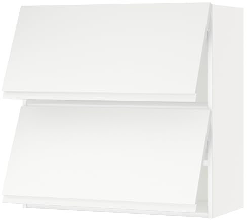 METOD Wandkabine Horizo 2 Türen mit Push-Open, 80x80 cm, Weiß/Voxtorp Mattweiß