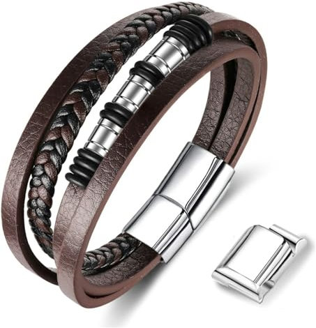 Nyisie Weihnachtsgeschenke für Männer - Armband Herren - Lederarmband - Herren Armband - Männer Geschenke