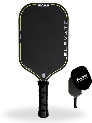 BASE12 Pickleball Schläger Carbon – Premium Paddle 16mm, Raue Oberfläche für Kontrolle & Spin – Ideal für Anfänger & Profis