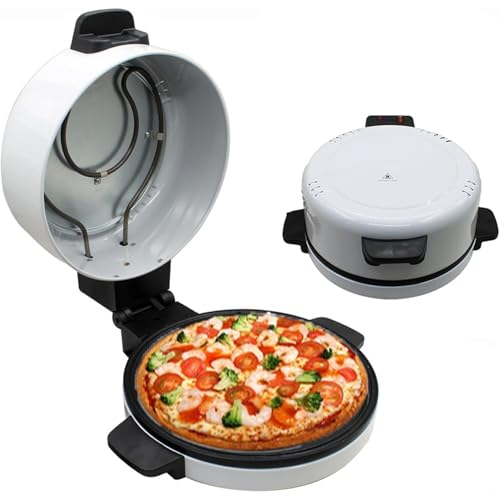 QYOEGSQ Electric Pizza Maker,1800W Portable Pizza Oven,12'' Bakeware Indoor Pizza Oven with Non Stick Surface,220°C Rapid Heating,Dual Heating Elements,for Home Kitchen, Outdoor Camping