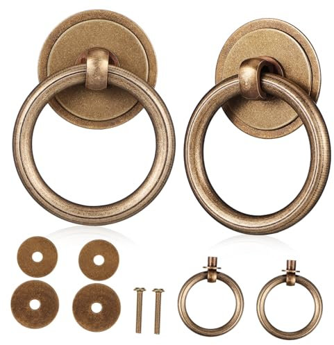 WHAMVOX 4stücke Messing Schubladenknäufe Vintage Möbelgriffe Antike Schrankgriffe Für Kommoden Und Schränke Einfache Installation Und Feine Verarbeitung