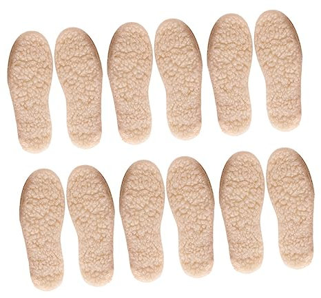 minkissy 12 Paar Warme Kinder Einlegesohlen Filz Einlegesohlen Fleece Gefütterte Strumpfhosen Atmungsaktive Kinder Gemütliche Warme Dicke