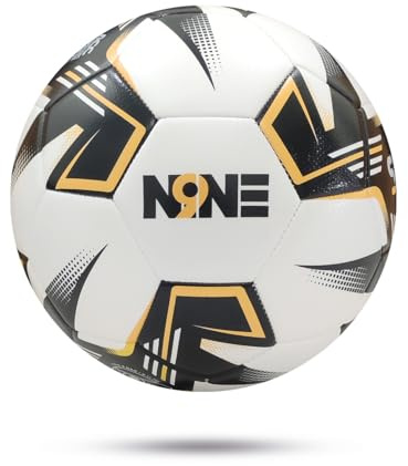NINE Premium-Fußball, Größe 3, 4, 5, Trainings- und Match-Fußball für Kinder, Jugendliche, Erwachsene (Weiß, 3)